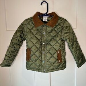 Tommy Bahama Toddler Quilted Jacket 2T Green Corduroy Collar